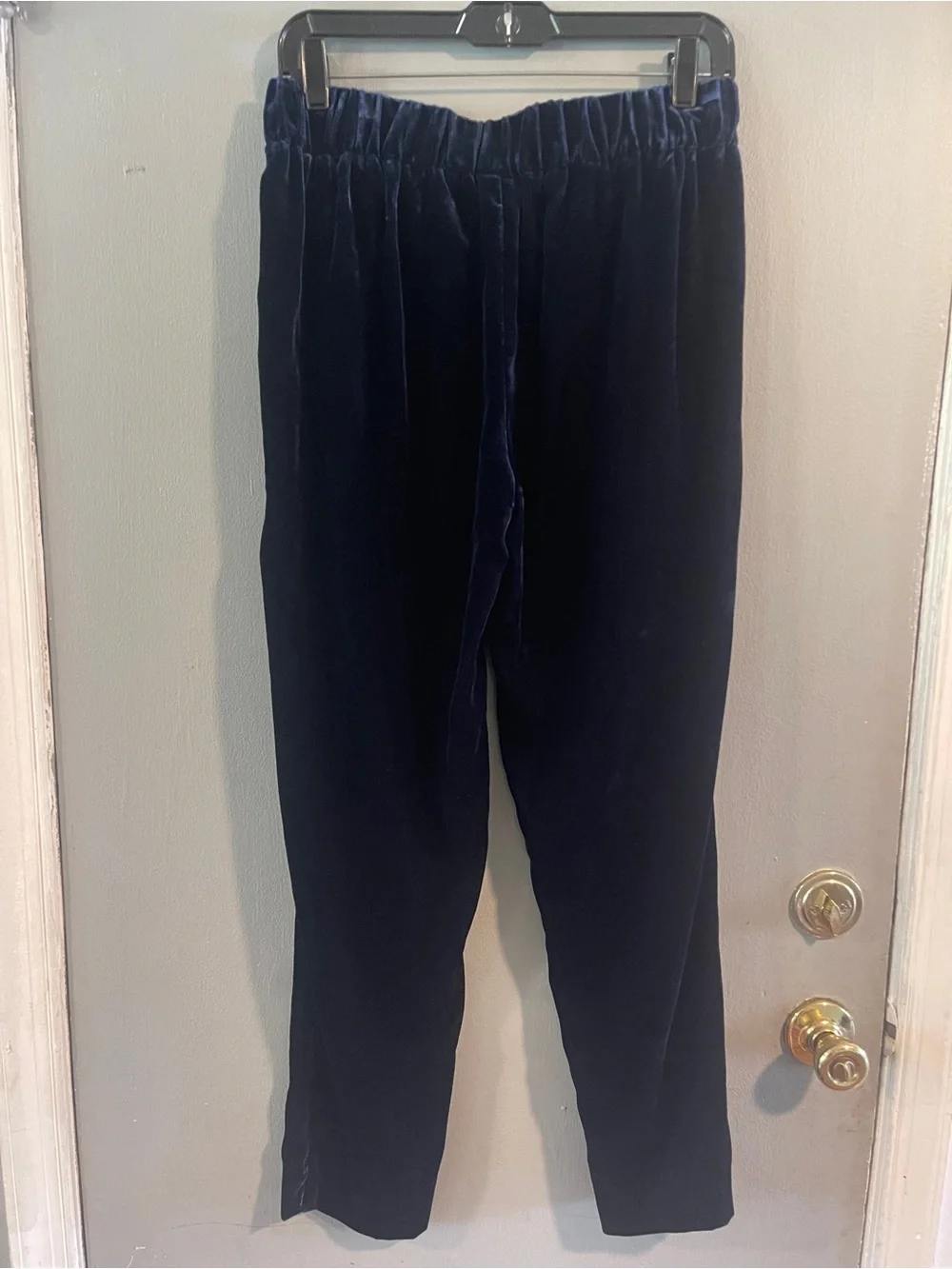 J.Crew Navy Blue Velvet Pull-On Slim Straight Easy Pants Size 2T